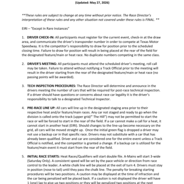 2026 TMS Dirt Track Rules