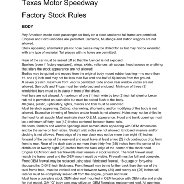 Factory Stock Rules