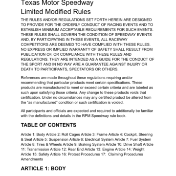 Limited Modified Rules
