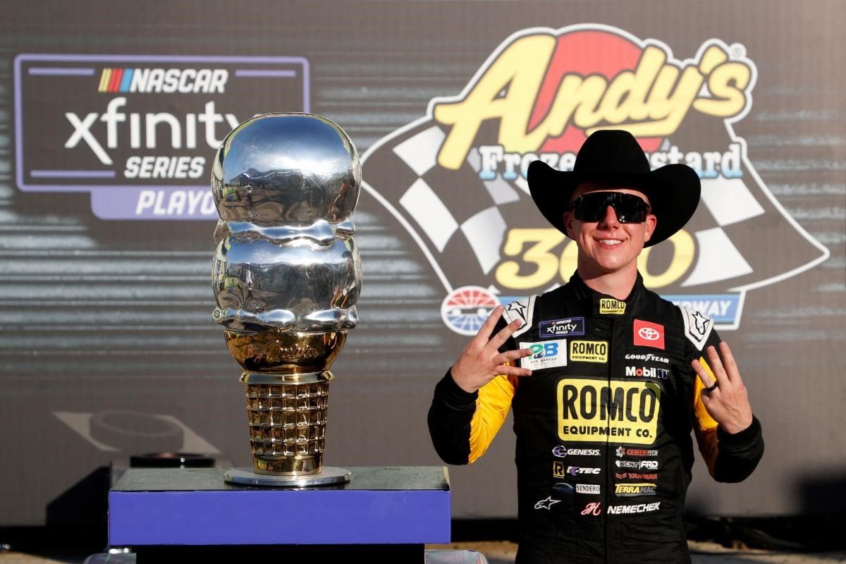 Nemechek Wins Andys Frozen Custard 300 NASCAR Xfinity Series First-Round Playoff Race News Media Texas Motor Speedway